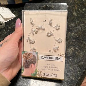 Wedding hair vine hair halo crystals and pearls